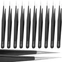 RTO 10x antimagnetiniai pincetai tiesūs ESD-11 metalo sp. sharp siauri XXL komplektas