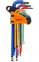 WAART ŠEŠIAKAMPIS RAKTAS /1,5-10mm/ ILGAS /9vnt. SU RUTULINE GALVUTE