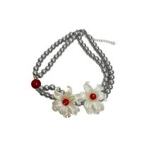 Clavicle Chain Iris Flower Necklace Elegant Sweet Choker Stylish Pearl Beaded Necklace  Party Iris Flower