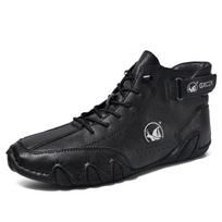 Men's Mid-Calf Motorcycle Martin Boots - Casual Autumn/Winter, Size 48 47