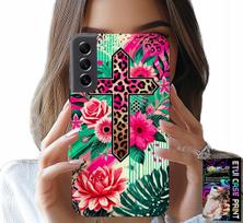 Etui Do Samsung Galaxy S21 - Krzyż, Róża Chrześcijaństwo Jezus Plecki