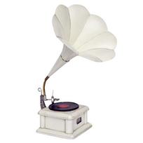 Retro Gramophone Vinyl Record Player with Large Horn - Home Decor & Photography Prop Ornament 33x33x50cm