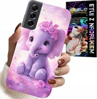 Etui Do Samsung Galaxy S21 - Słodki Słonik Na Różowym Tle Case +Folia