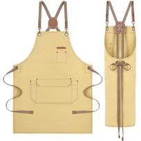 Thick Canvas Apron Catering Special Coffee Hairdresser Gardening Overalls Apron geltona
