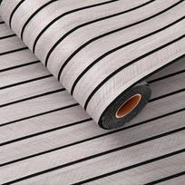 Peel and Stick 3D Wood Grain Striped Wallpaper Roll Self Adhesive Decorative Wall Covering for Home and Office 40cm x 3m One Size