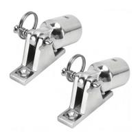 2Pcs Sliding Hat Gable Seat High-Gloss Polished Finish Deck Hinges Eye End Cap 316 Stainless Steel Boat Hardware Size#22 mm