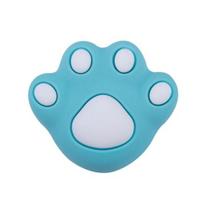 Cabinet Handle Food-Grade Silicone Soft Baby-Friendly Bear Paw Design Single-Hole Installation Cabinet Knob Kids Room Drawer Pull mėlyna