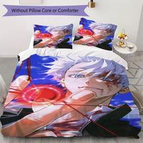 Jujutsu Kaisen Pattern Bedding uilt Set uilt Cover Pillowcase Home Decoration Birthday Gift (1 * duvet cover + 2 * pillowcase without core) 135x200cm