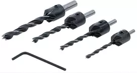 Bgs Technic Grąžtai/frezos medžiui | 4 vnt | 4-5-6-8 mm (50790)