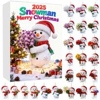 Snowman Christmas Advent Calendar With Acrylic Tree Hangings For Festive Decor Style A