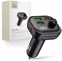 Tech-Protect CC07 3 PRIEVADŲ AUTOMOBILINIS ĮKROVIKLIS PD 54W + FM SIŲSTUVAS BLUETOOTH Juodas