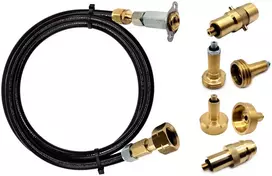 LPG GPL propano dujų baliono užpildymo rinkinys visai Europai su BAYONET EURONOZZLE DISH ACME adapteriais į M10 mini užpildymo vieta