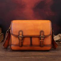 Men's Genuine Leather Casual Messenger Bag – Large Capacity Crossbody Shoulder Bag