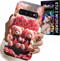 Etui Do Samsung Galaxy S10 - Rodzinka Różanych Misiów Serce + Folia