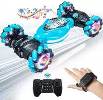 RC automobilis, valdomas nuotolinio valdymo pultu ir rankų gestais, mėlyna