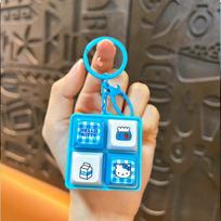 *Sanrio Hello Kitty Voice Button Keyring Kt Cat Keycap Stress Relief Toy Cute Keyboard Button Squishy Desk Decor Birthday Gifts