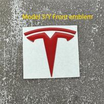 For Tesla Model 3/Y - Front Head Emblem or Rear Trunk Emblem Replacement Stickers | Metal Logo | Blacked-Out Style