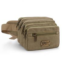 Large Capacity Canvas Chest Bag Lightweight Fanny Pack Fashion Multilayer Waist Packs  Cycling Bag S chaki