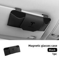 Car Sun Visor Glasses Box Sunglasses Organizer Clip Accessories Valve For Tesla Model 3 Model S Model X Model Y Roadster Bonina