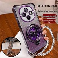 OPPO A6 Pro/A58 Phone Case with Rotating Horse Stand, Electroplated, Anti-Fall Airbag, Creative Design. OPPO A6 5G