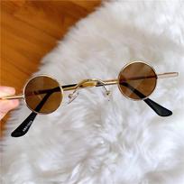 High Quality Mini Round Retro Frame Sunglasses Men Metal Gold Black Red Small Round Framed Sunglasses For Women Eye Care Other