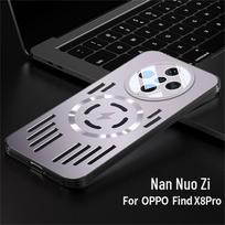 OPPO Find X8 Pro Ultra-Thin Ice Aluminum Magnetic Stand Phone Case with Hollowed-Out Heat Dissipation. Find X8s+