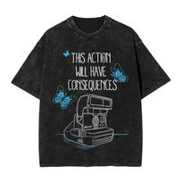 Life Is Strange Peripherals Graphic Print Vintage Washed Tshirt Unisex Women Crewneck Cotton Tees Streetwear Hip Hop Oversized Top S