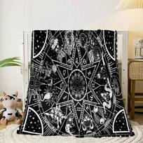Astrological Symbols Mandala Blanket Flannel Blanket Throw Blanket Sofa Cover Blanket Soft Premium Blanket Picnic Blanket Tv Blanket Gifts 75x90cm