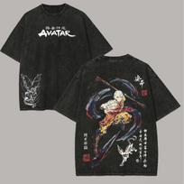 Avatar The Last Airbender Anime Lover Washed Tshirt Year round clothing personality Clothes Plus Size Unisex NewModel Couples S