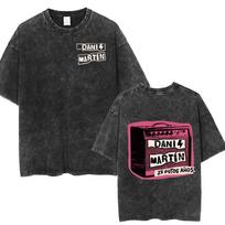 Dani Martin Lo Que Me De La Gana Tour  Merch Vintage Washed Tee Shirt Mens Clothing Double Sided Print Short Sleeve Tshirt S
