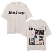 Game Life Is Strange Vintage Washed Tshirt Men Women Casual Retro Merch Tshirts Male Gothic Rock Oversized T Shirts Streetwear S