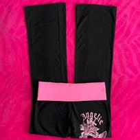 Hip-Hop Streetwear Pants Women Y2K Gothic Drawstring Trousers Spring Autumn Classic Fashion Pink-black Patchwork Bootcut Pants S juoda