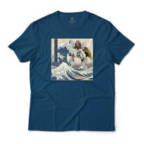 Gundam Sandrock in the Great Wave off Kanagawa Anime Graphic Art Cotton T-T-Shirt L