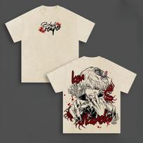 Anime Tokyo Ghoul Kaneki Ken Graphic T Shirt Men Women Washed Cotton Tshirts Vintage Casual Clothing Harajuku Male Loose Tshirt S
