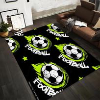 Soccer Ball Green Graffiti Style Carpet for Living Room Decor  Suitable for use as an anti-slip for living room bedroom sofas 40x60cm( 15x23in )