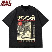 T Vintage Japan Cat Vending Machine Graphic T Shirts s Anime Fashion Harajuku Men Women Short Sleeve S