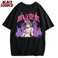 Men Hip Hop T Shirt Streetwear Japanese Cartoon Sexy Girl Tshirt Harajuku HipHop Oversize Tshirt Anime Cotton Tops Tees M