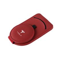 Car Sunglasses Holder Leather Eyeglasses Case Storage For Tesla Model 3 Model S Model X Model Y Roadster SpaceX Cybertruck Coil