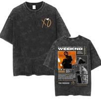 The Weeknd After Hours Til Dawn European Tour  Tshirts Mens Fashion Hip Hop Vintage Washed T Shirt Oversized Loose Tshirt S