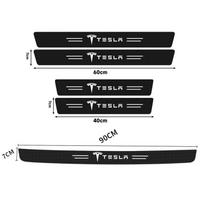 Car Threshold Protect Auto Emblem Sticker Accessory For Tesla SpaceX Model 3 Highland 2023 Model S Model X Model Y Model Y-Eur 5Pcs
