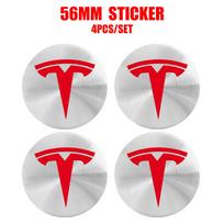 4Pcs 56mm 60mm Car Wheel Center Hub Caps Emblem Sticker For Tesla Model 3  S Model X Coil Mod WYE K80 Auto Replacement Accessory For Tesla&4pcs