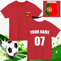 Personalizuoti Portugalijos futbolo marškinėliai su vardu ir numeriu, gerbėjo dovana, unisex viršutinė dalis S