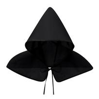 Cool Gothic Men Black Unisex Assassin Halloween Cloak Scary Costumes Hat Cosplay Headgear juoda