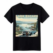 Lake Escape Vintage Wagon Dog T-T-Shirt - Retro Lake Road Trip Graphic Tee 4XL