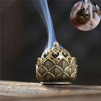 Lotoso gėlių smilkalų degiklis Budizmas Budos laikiklis žalvaris Mini sandalmedžio smilkalų smilkalai, metaliniai amatai, namų dekoravimas