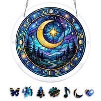 83 Piece Acrylic Suncatcher Window Hanging Panel 19cm Decorative Geometric Design Light Reflecting Art Piece for Indoor Use One Size