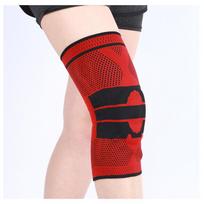 Knee Support Sleeve for Running and Sports with Silicone Spring Design Breathable Knitted Material Adjustable Fit XXL raudona