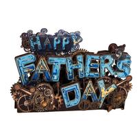 3D Pop Up Fathers Day Greeting Card with Mechanical Gear Design for Unique Celebration and Special Occasion Display One Size mėlyna