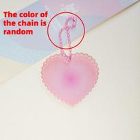 1/3/6Pcs Gradient Heart Clover Goo Card Accessories with Chain DIY Stickers Transparent Acrylic Guka Keychain Pendant rožinė