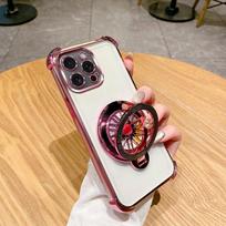 Electroplated Flash Phone Case For VIVO X200 FE X300 X300S X200S X100 X100S X90S X80 Pro mini Plus Ultra Cover with Spinning Wheel Ring Stand VIVO X300 rožinė